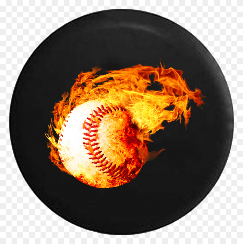 1721x1725 Glowing Flames With Fire Softball Baseball Rv Camper Tire Cover For Jeep Wrangler Soccer, Fungus, Sport, Sports HD PNG Download