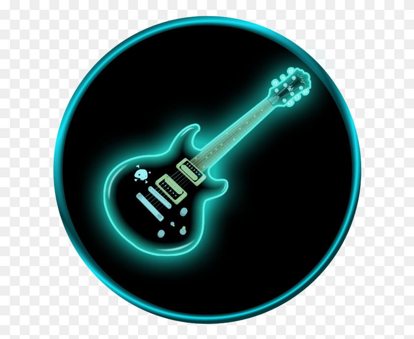 628x628 Glowing Musical Guitar Circle, Leisure Activities, Musical Instrument, Electric Guitar HD PNG Download