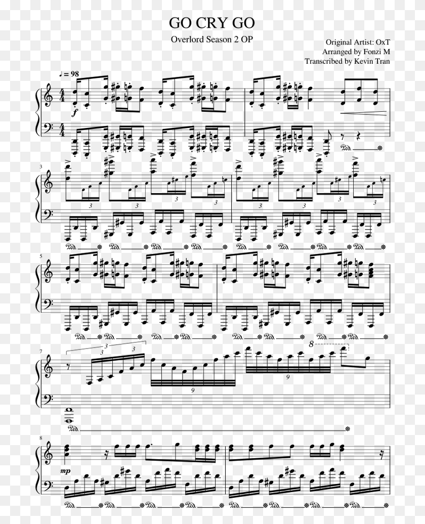708x976 Go Cry Go Sheet Music, Gray, World Of Warcraft HD PNG Download