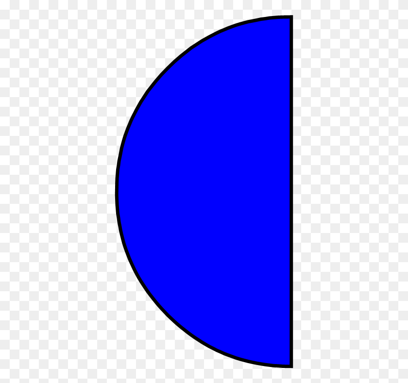 369x729 Png Изображение - Синяя Половина Круга, Овал, Лицо Png.