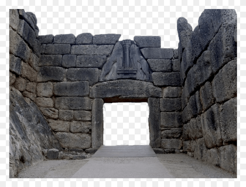 873x650 Go To Image Lion Gate At Mycenae, Bunker, Building, Ruins HD PNG Download