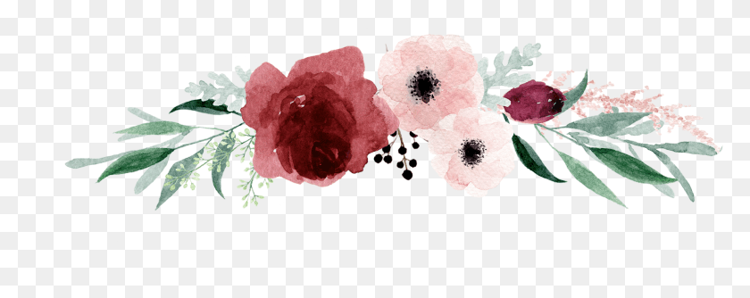 1895x667 Go To Image Transparent Watercolor Flower Border, Plant, Flower, Blossom HD PNG Download