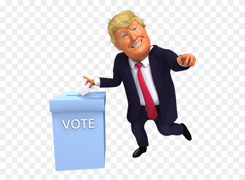 507x559 Go Vote Trump Cartoon 3d Caricature Trummote Trump Dance Fortnite, Tie, Accessories, Accessory HD PNG Download