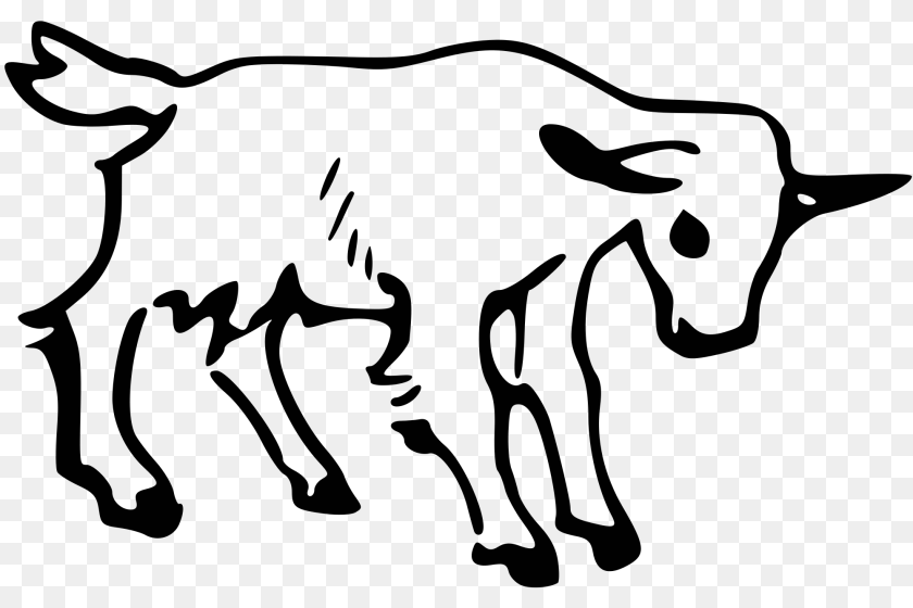 2000x1334 Goat Clip Art Images Black, Animal, Bull, Mammal, Silhouette Sticker PNG