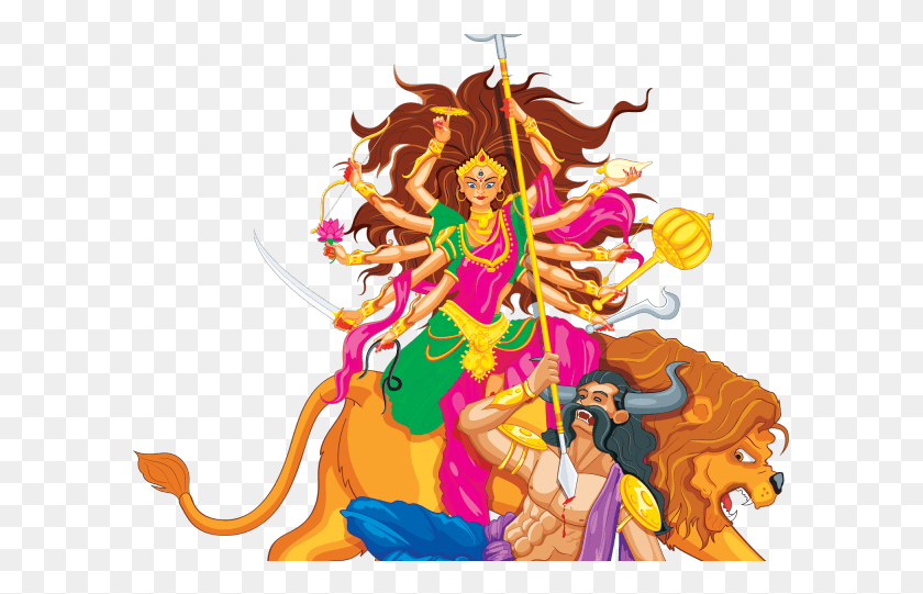 599x481 Descargar Png Diosa Durga Maa, Shuvo Bijoya Maa Durga, Graphics, Persona Hd Png