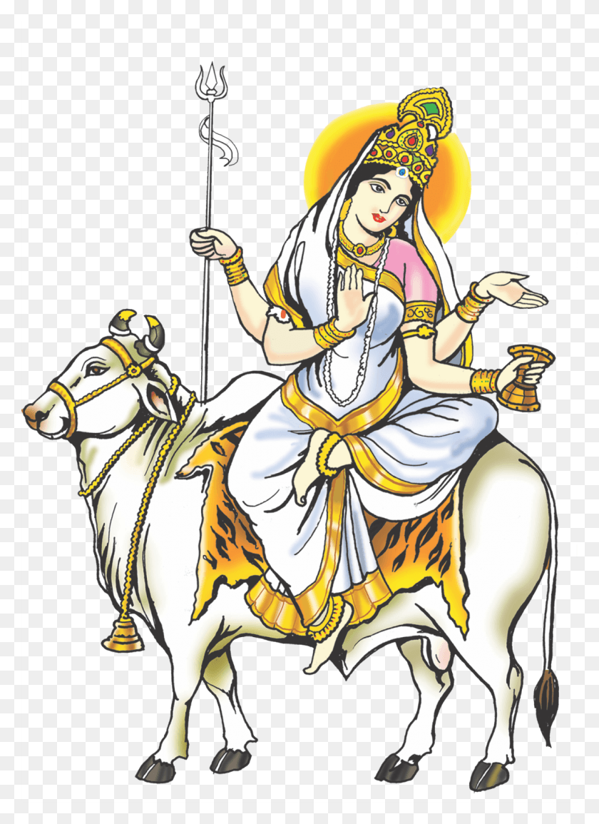 1139x1600 Goddess Navdurga Images Maha Gauri Images, Helmet, Clothing, Apparel HD PNG Download