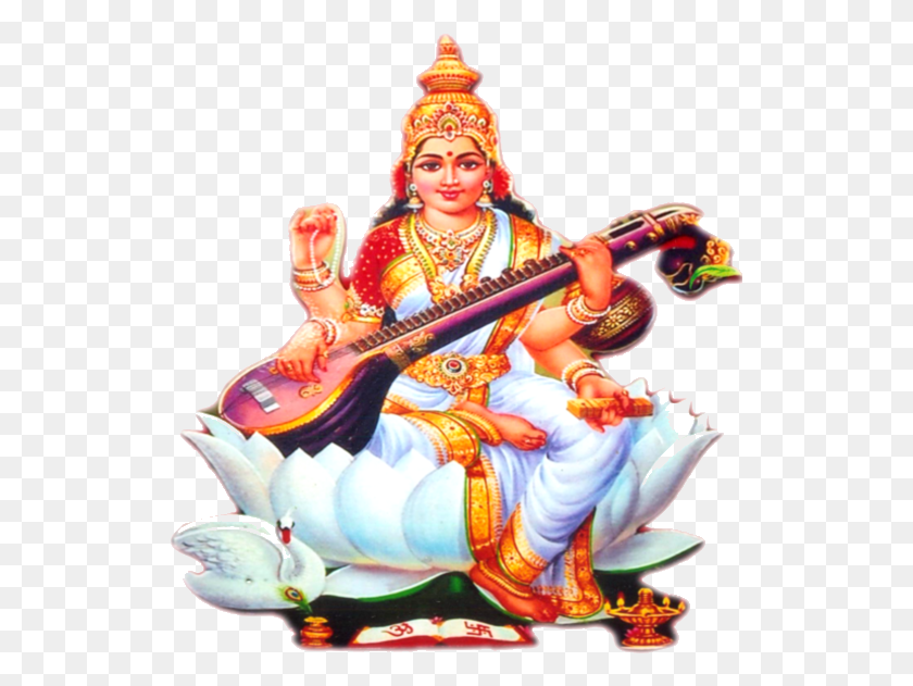 527x571 Goddess Saraswati, Guitar, Leisure Activities, Musical Instrument HD PNG Download