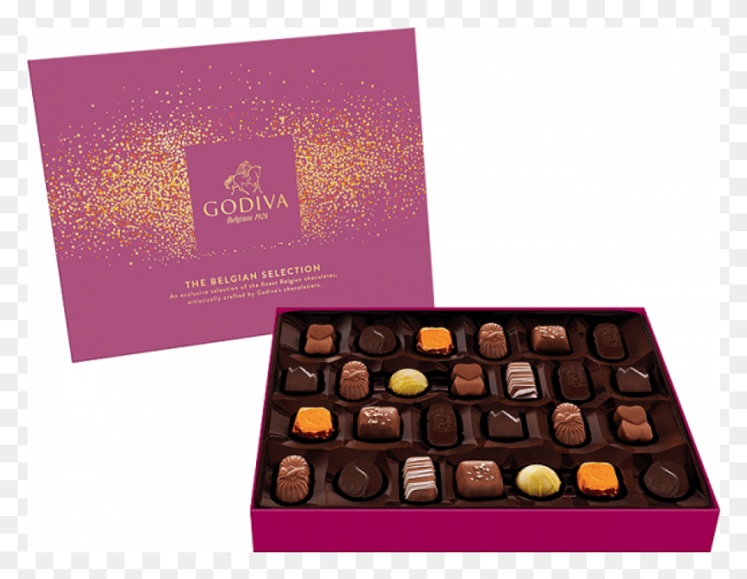901x683 Godiva The Belgian 1926 Chocolate Selection Box, Dessert, Food, Fudge HD PNG Download