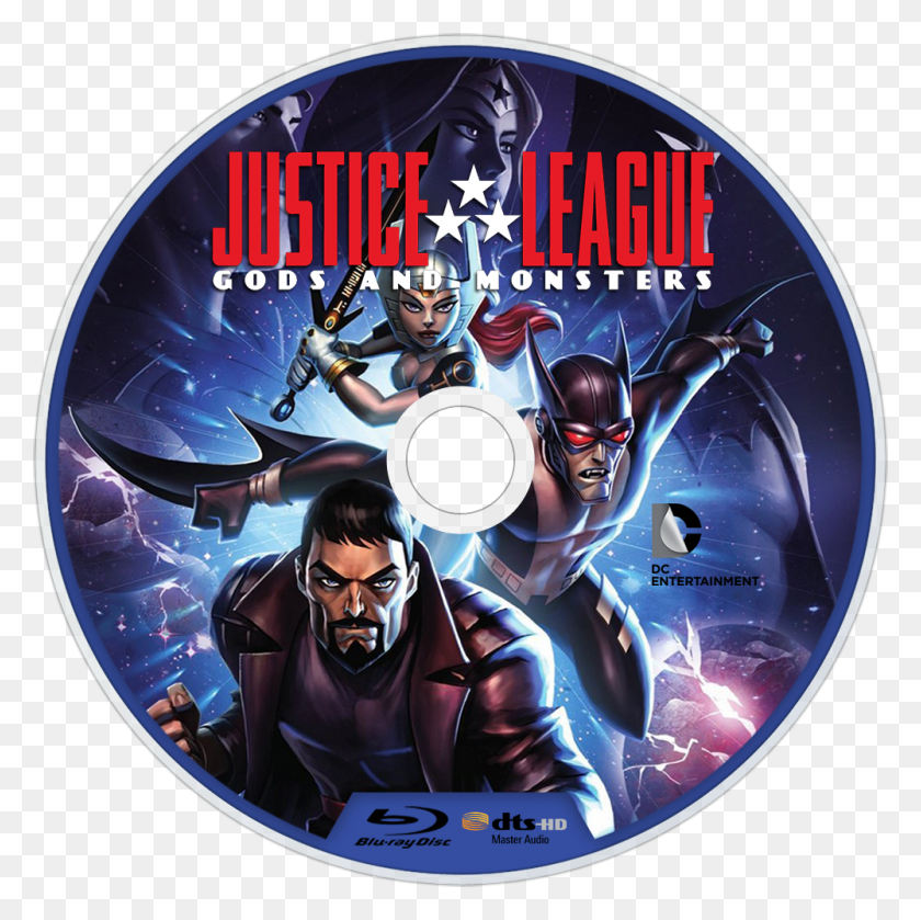 1000x1000 Gods And Monsters Bluray Disc Image Justice League Gods And Monsters, Disk, Person, Human HD PNG Download