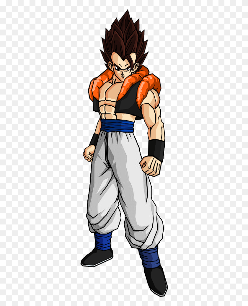 300x976 Gogeta Is Famous For His Amazing Power And Speed And Gogeta And Vegito Potara Fusion, Clothing, Apparel, Person HD PNG Download