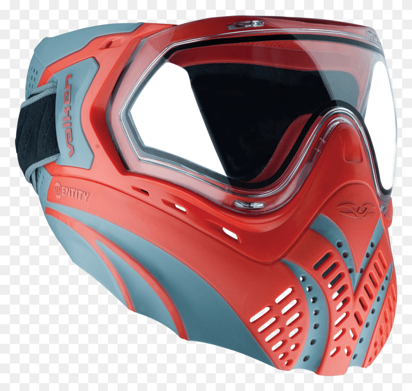 1001x945 Goggles Valken Identity Media Red Valken Paintball Mask, Clothing, Apparel, Crash Helmet HD PNG Download