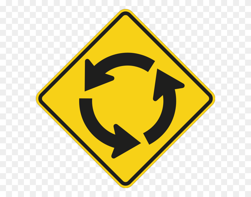 600x600 Going Around In Circles Roundabout Sign, Symbol, Road Sign HD PNG Download