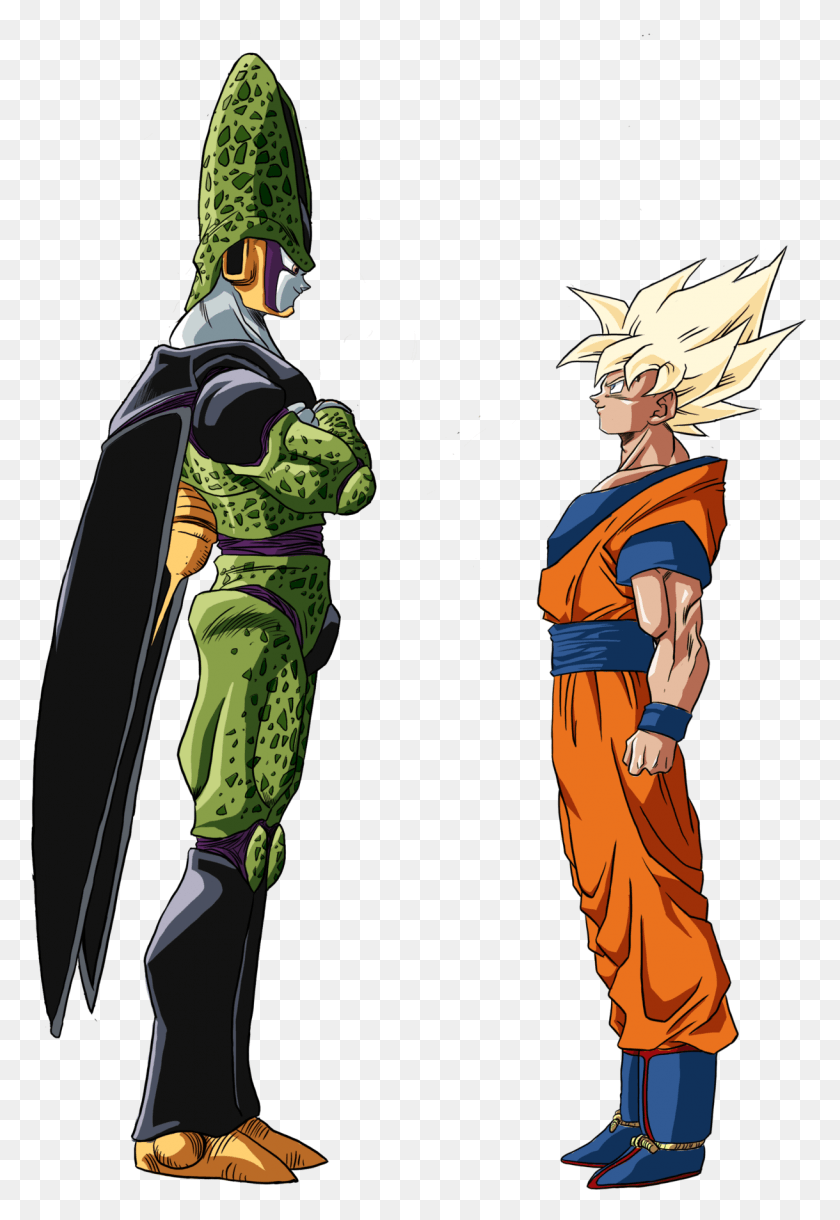 1219x1813 Goku And Cell, Person, Human, Book HD PNG Download