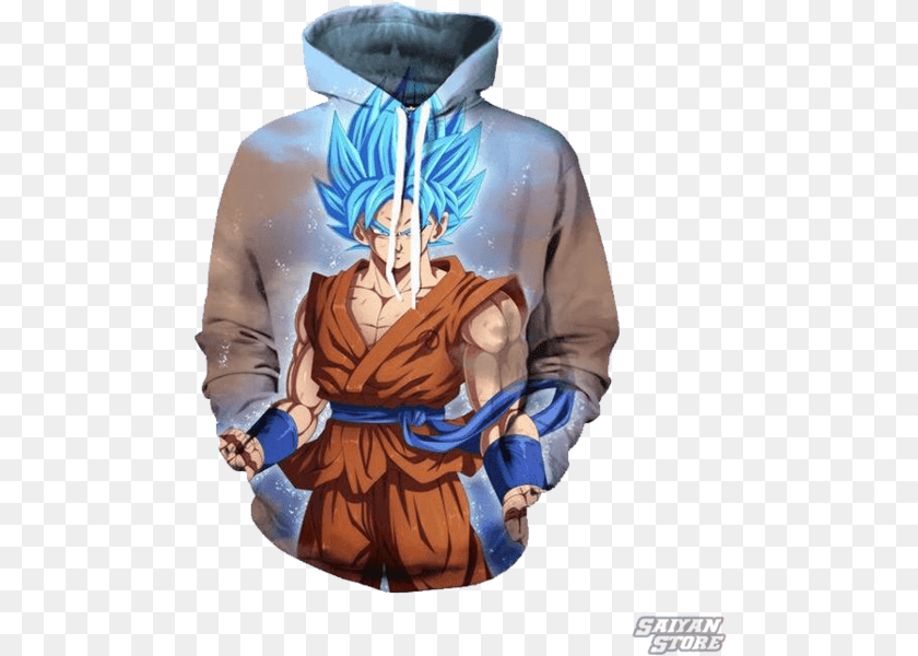 489x600 Goku Super Saiyan Blue Hoodie Dragon Ball Z Jacket, Sweatshirt, Sweater, Publication, Knitwear Sticker PNG