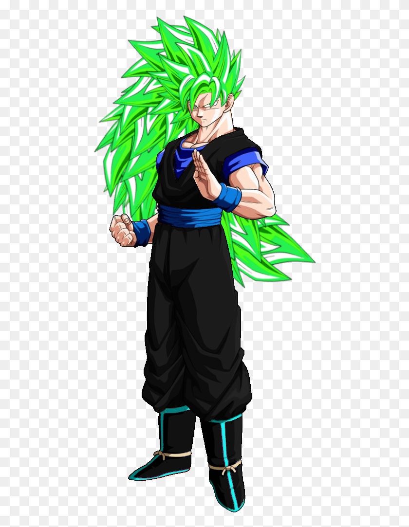 460x1023 Goku Super Saiyan Green Hair, Person, Human, Costume HD PNG Download
