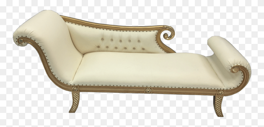 762x345 Gold And Cream Chaise Studio Couch, Furniture, Cushion, Pillow HD PNG Download