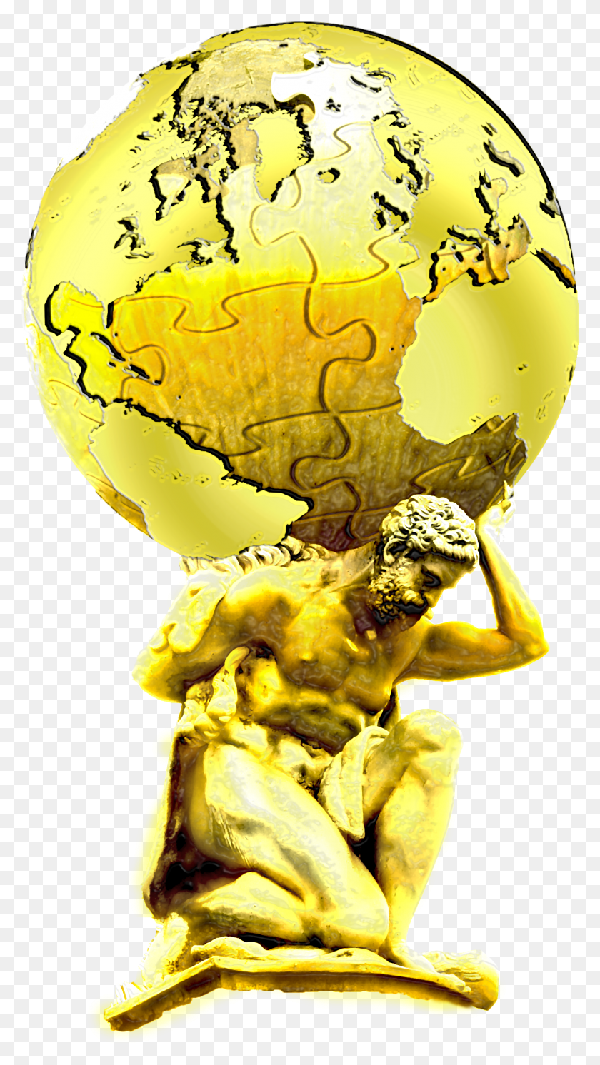 1483x2724 Gold Atlas V2 Atlas, Statue, Sculpture HD PNG Download