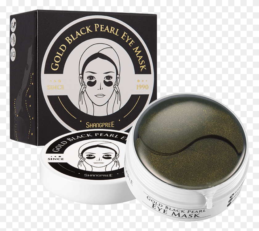 814x720 Gold Black Pearl Hydrogel Eye Mask Gold Black Pearl Eye Mask, Bowl, Label, Text HD PNG Download