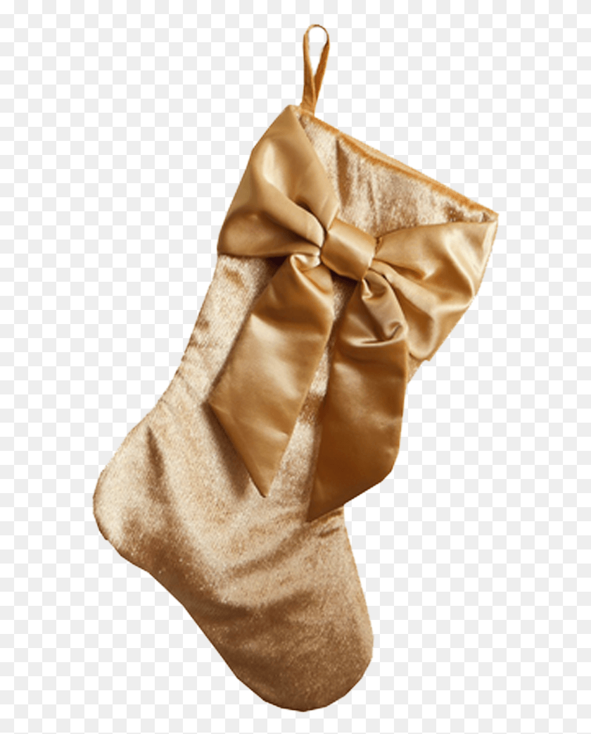 582x982 Gold Bow Stocking Handbag, Person, Human, Clothing HD PNG Download