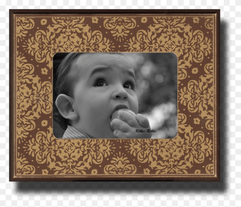791x673 Gold Brocade Bark Picture Frame, Person, Human, Text HD PNG Download