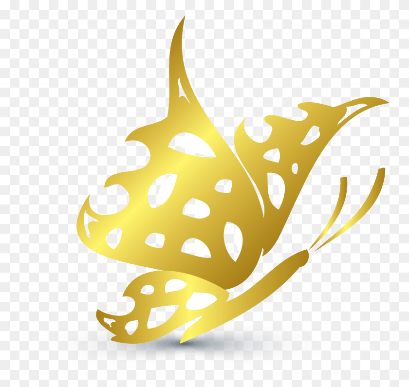 763x735 Gold Butterfly Butterfly Logo, Text, Snowman, Winter Descargar Hd Png