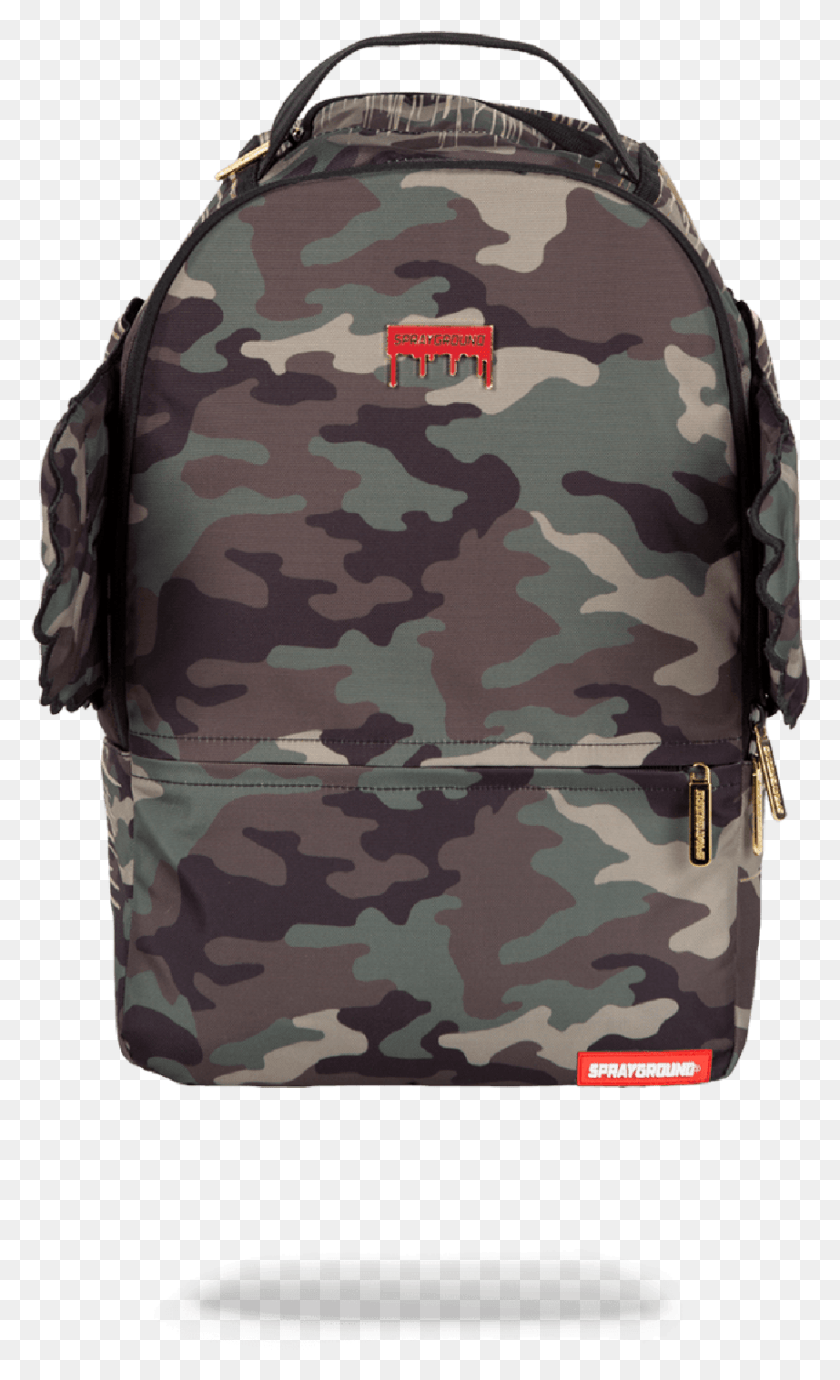 857x1451 Gold Camo Drip Wings Sprayground Camo Gold Drips Backpack, Military Uniform, Military, Camouflage HD PNG Download