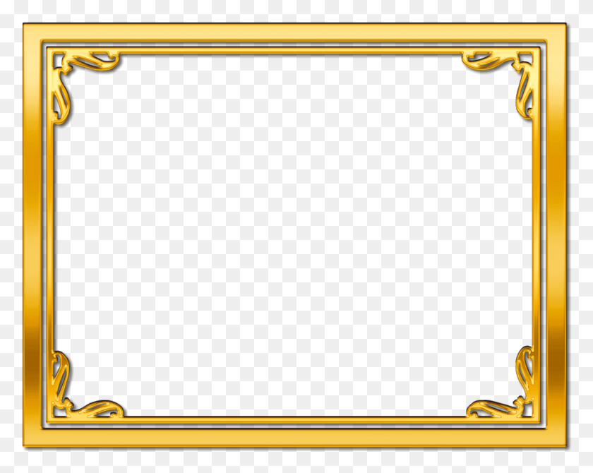 1009x790 Gold Certificate Border Gold Frame Border, Brass Section, Musical Instrument, Utility Pole HD PNG Download