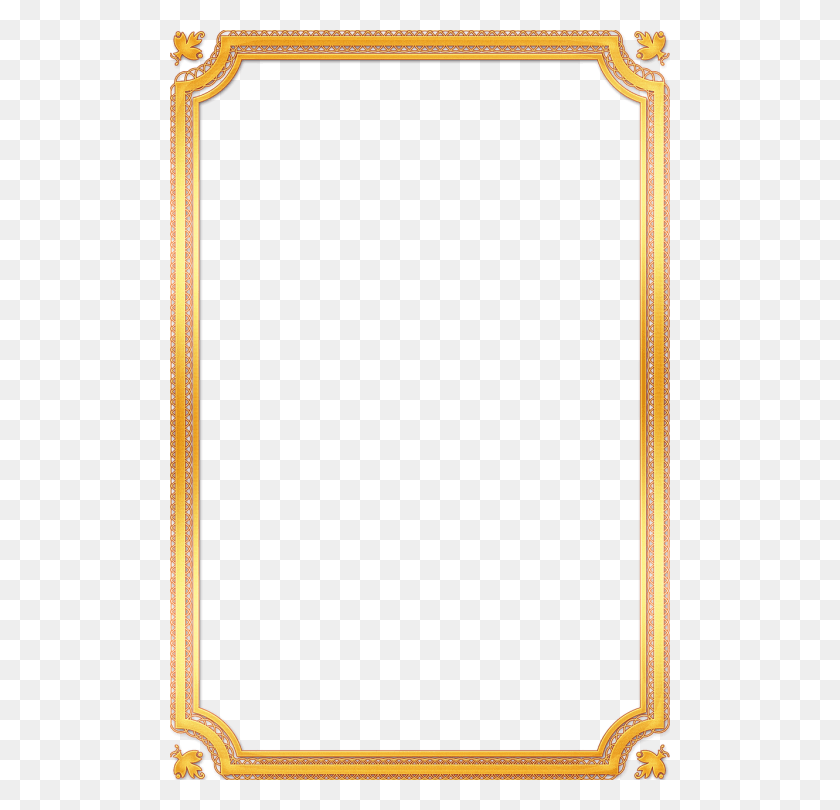 500x750 Gold Certificate Frame, Rug, Text, Mirror HD PNG Download