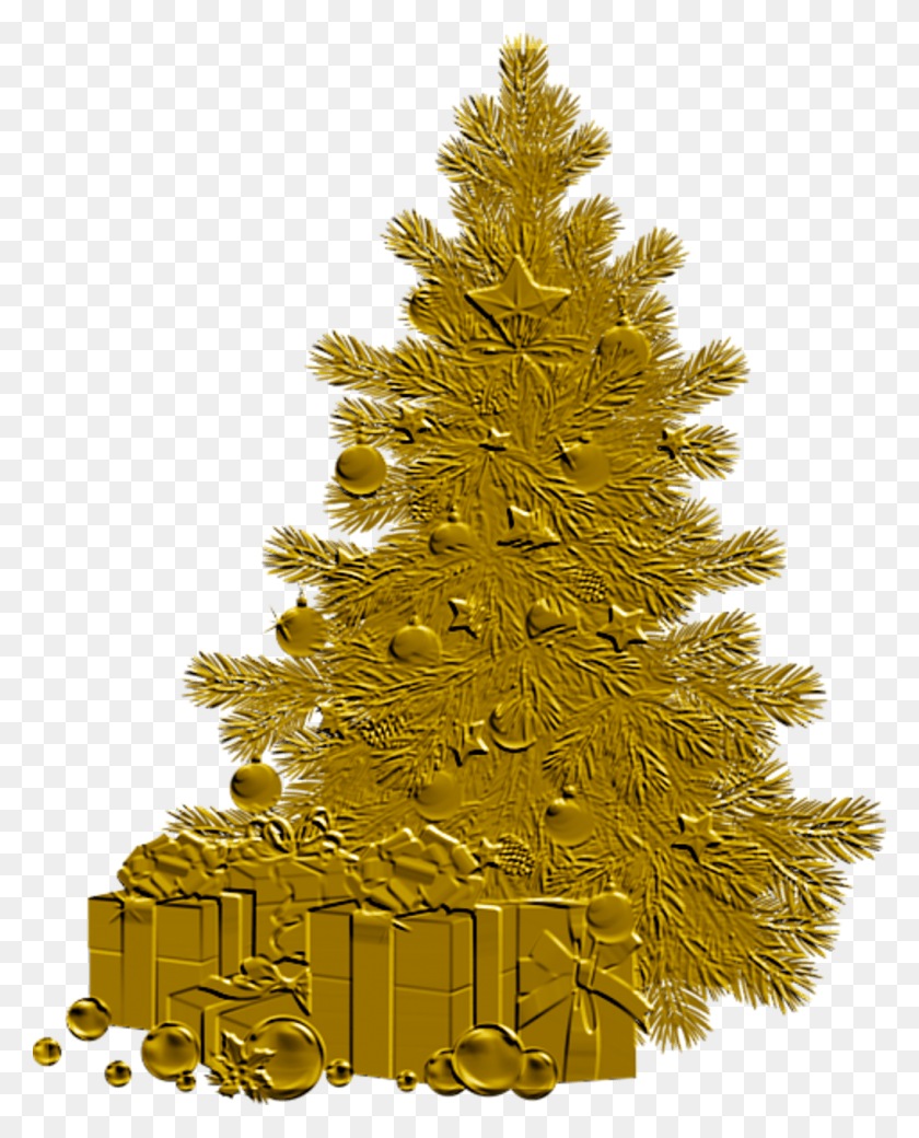 1018x1280 Gold Christmas Tree Decoration Image Christmas Santa Claus, Tree, Plant, Ornament HD PNG Download