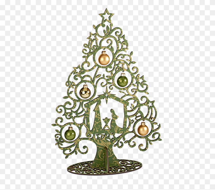 518x682 Gold Christmas Tree Nativity Silhouette, Tree, Plant, Ornament HD PNG Download