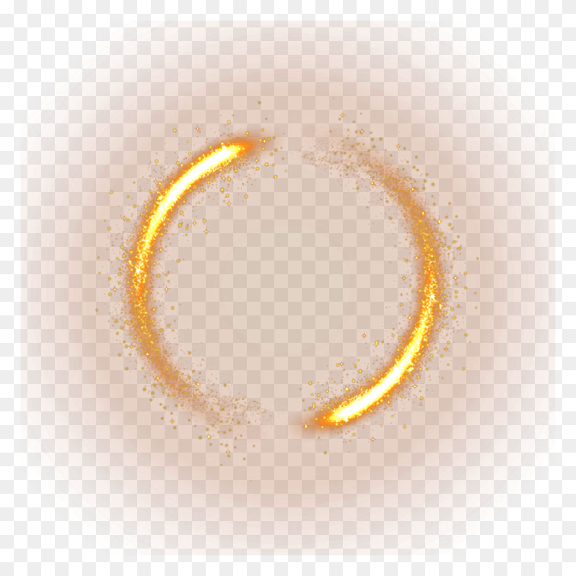 1024x1024 Gold Circle Background Sparkles Stars Yellow Ftesticker Circulo De Fogo, Bowl, Ketchup, Food HD PNG Download