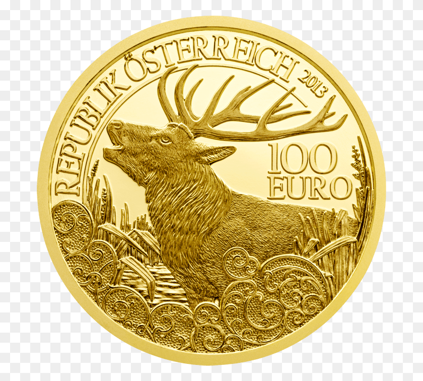695x696 Gold Coin The Red Deer Heraclius Constantine, Money, Rug, Antelope HD PNG Download