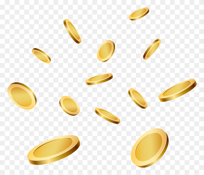 7853x6656 Gold Coins Falling, Food, Plant, Sesame HD PNG Download