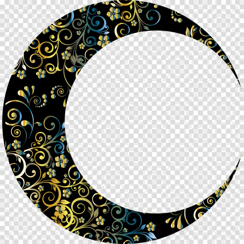 900x900 Gold Crescent Moon Clipart Moon Lunar Phase Clip Gold Crescent Moon, Pattern, Art, Graphics, Oval PNG