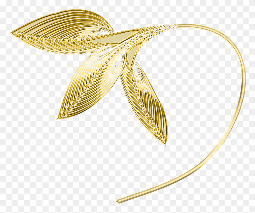 1015x837 Gold Decorative Leaves Clipart Insect, Accessories, Accessory, Jewelry HD PNG Download
