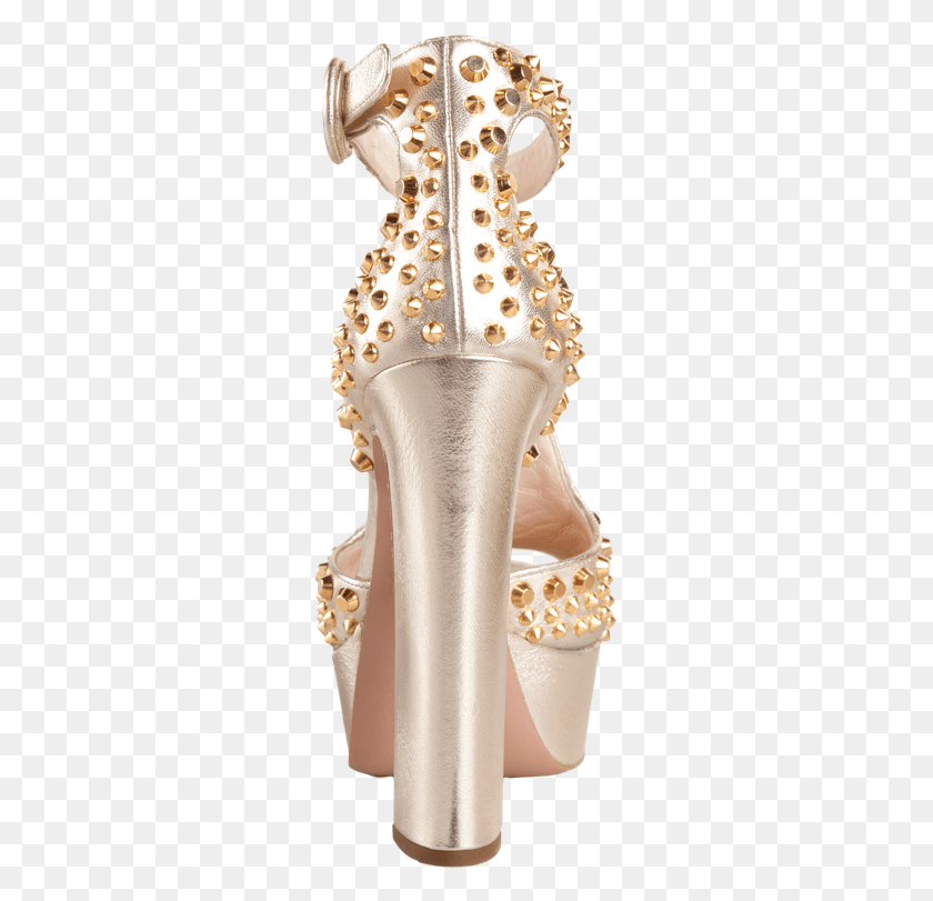 275x751 Gold Designer Shoes For Women Chunky Heel Sandals Studded Basic Pump, Accessories, Accessory, Jewelry HD PNG Download