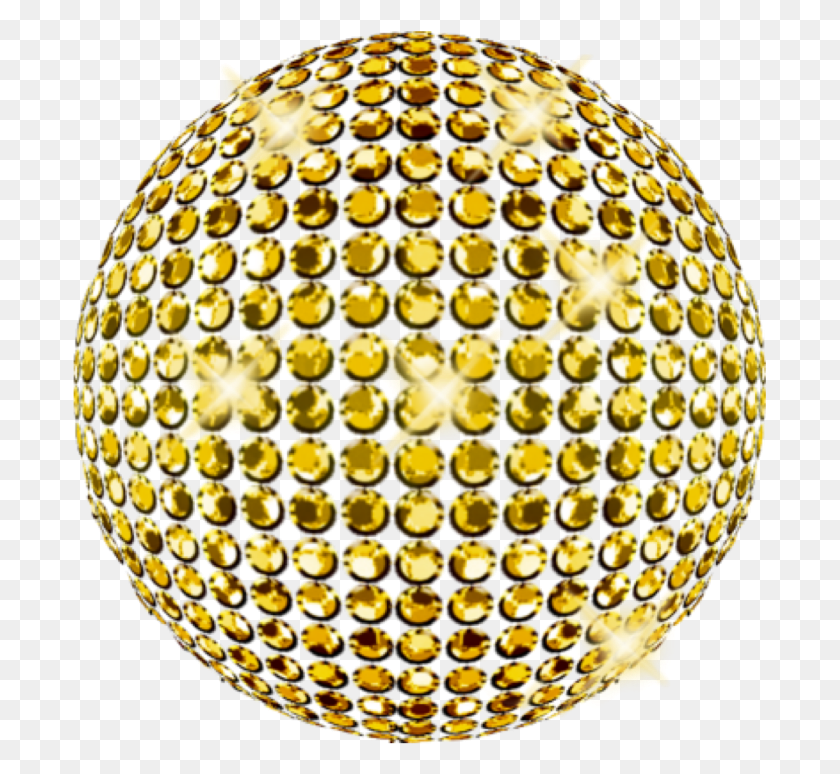 695x714 Gold Discoball Freetoedit Gold Disco Ball On Transparent, Sphere, Plant, Ornament HD PNG Download