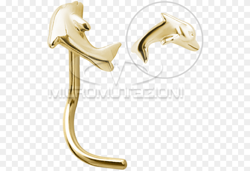 527x574 Gold Dolphin Nose Stud 08 Piercing, Sink, Sink Faucet, Electronics, Hardware PNG