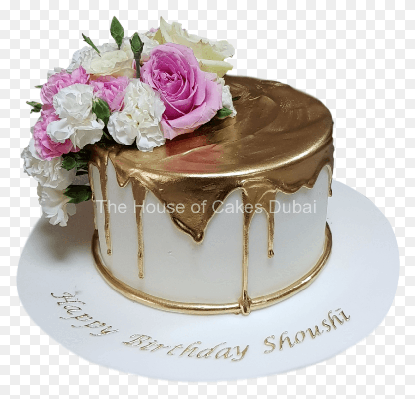 844x811 Gold Drip Cake Birthday Cake, Dessert, Food, Plant HD PNG Download