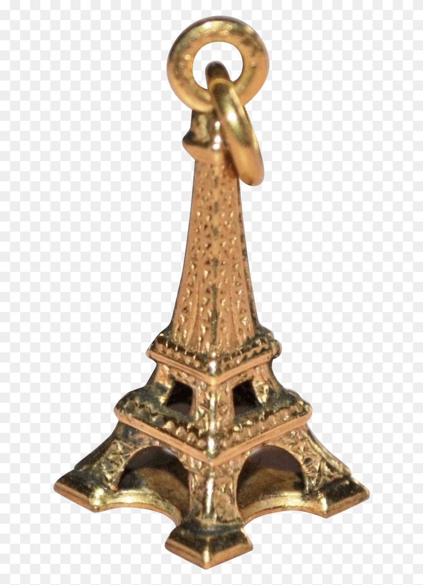 631x1102 Золотая Эйфелева Башня Париж Франция Charmpendant Из, Памятник, Архитектура, Здание Hd Png Скачать