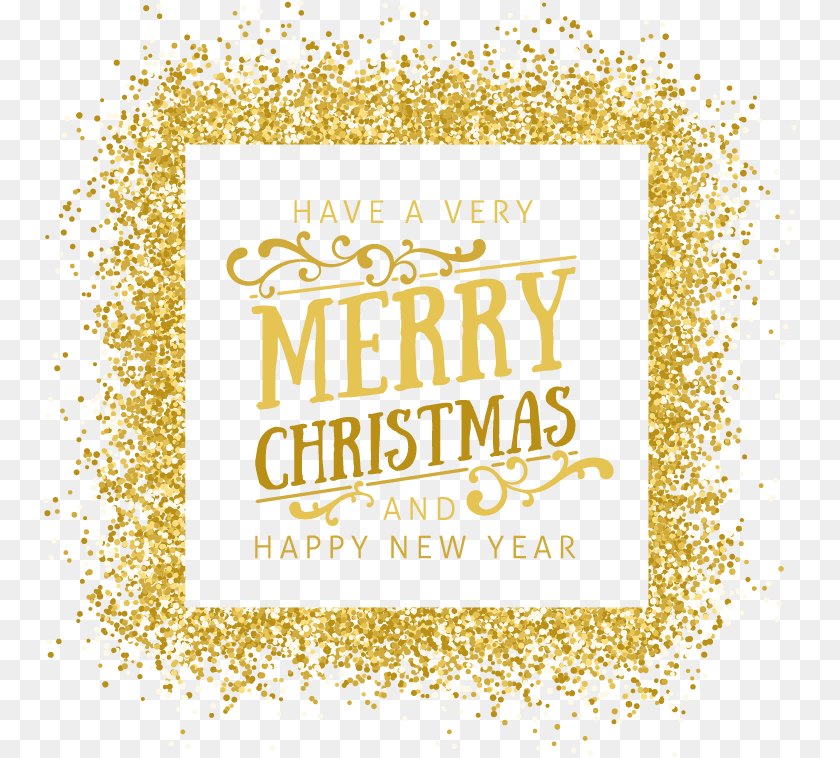 754x758 Gold Euclidean Vector New Year Clip Art Merry Christmas Happy New Year, Paper, Confetti, Plant, Pollen PNG