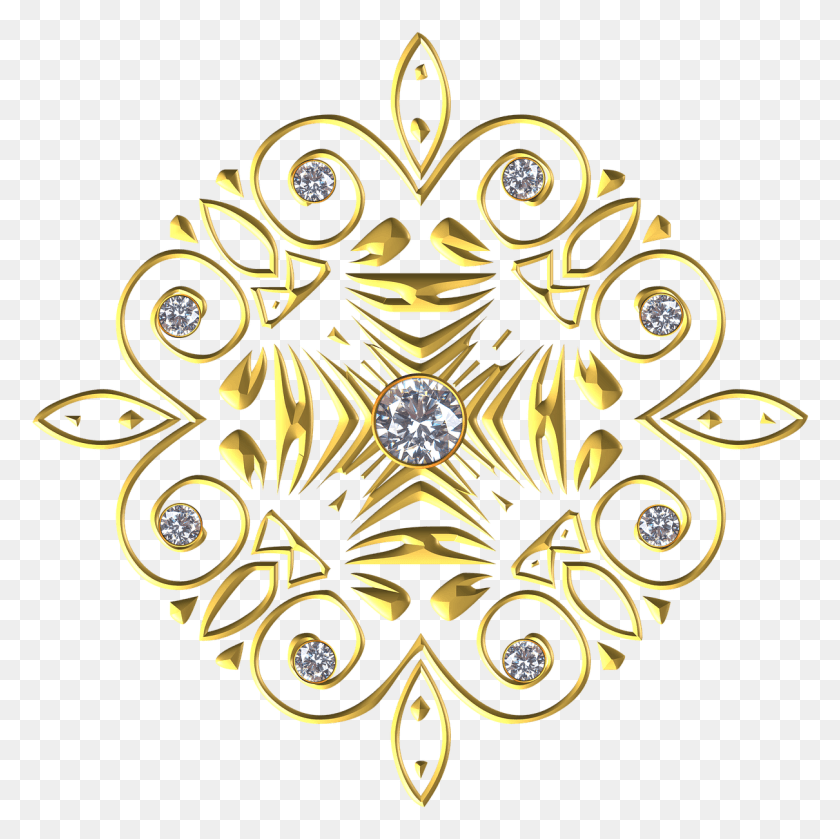 1210x1209 Gold Flourish, Pattern, Ornament, Jewelry HD PNG Download