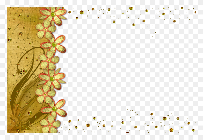 1800x1200 Gold Flower Photo Frame Transparent Background Frame Flower, Graphics, Floral Design HD PNG Download