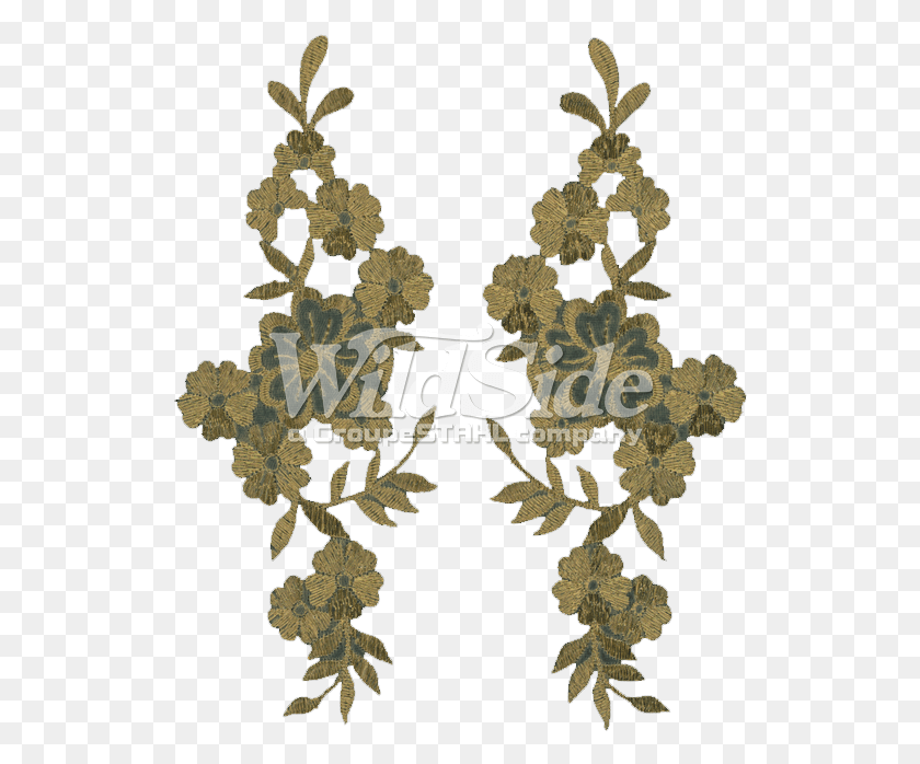 524x638 Gold Flower Scroll Earrings, Graphics, Floral Design HD PNG Download