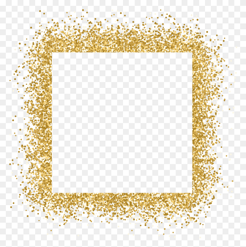 1024x1028 Gold Frame Glitter Ftestickers Gold Glitter Border, Text, Confetti, Paper HD PNG Download