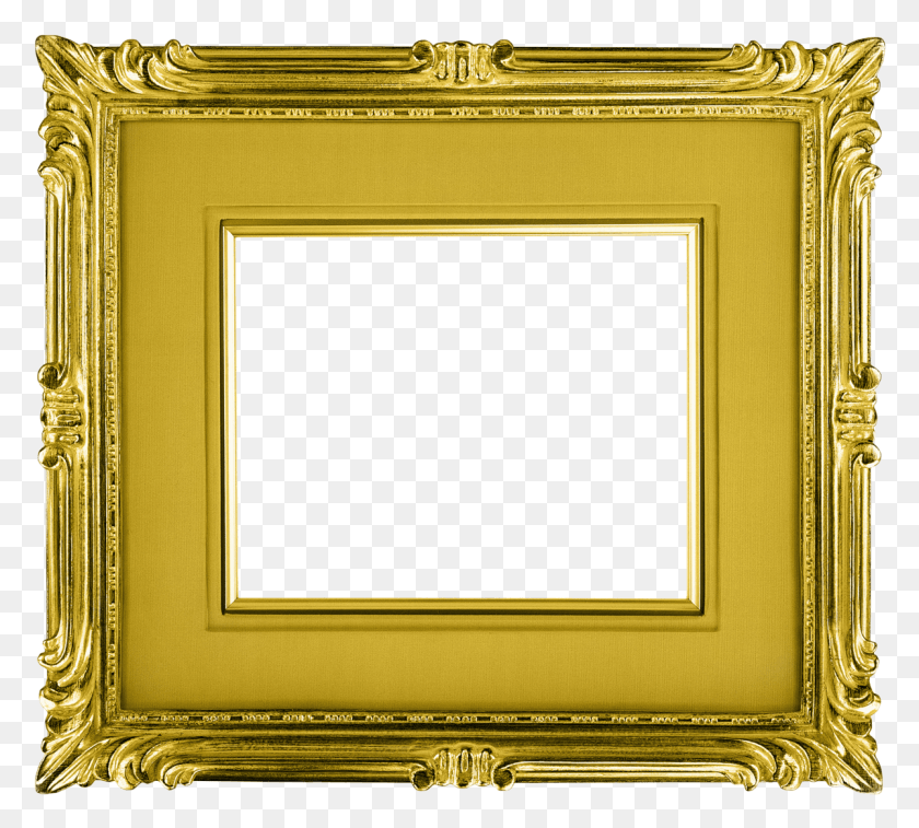 1199x1072 Gold Frame Landscape Old Picture Frame Transparent, Text, Treasure HD PNG Download