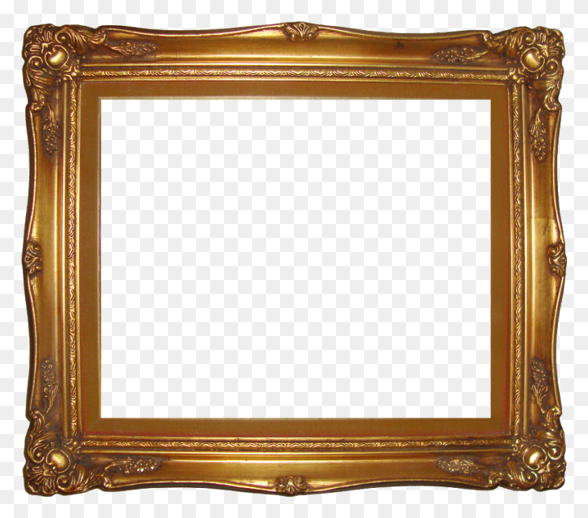 900x785 Gold Frame Pic Transparent Background Picture Frame, Screen, Electronics HD PNG Download