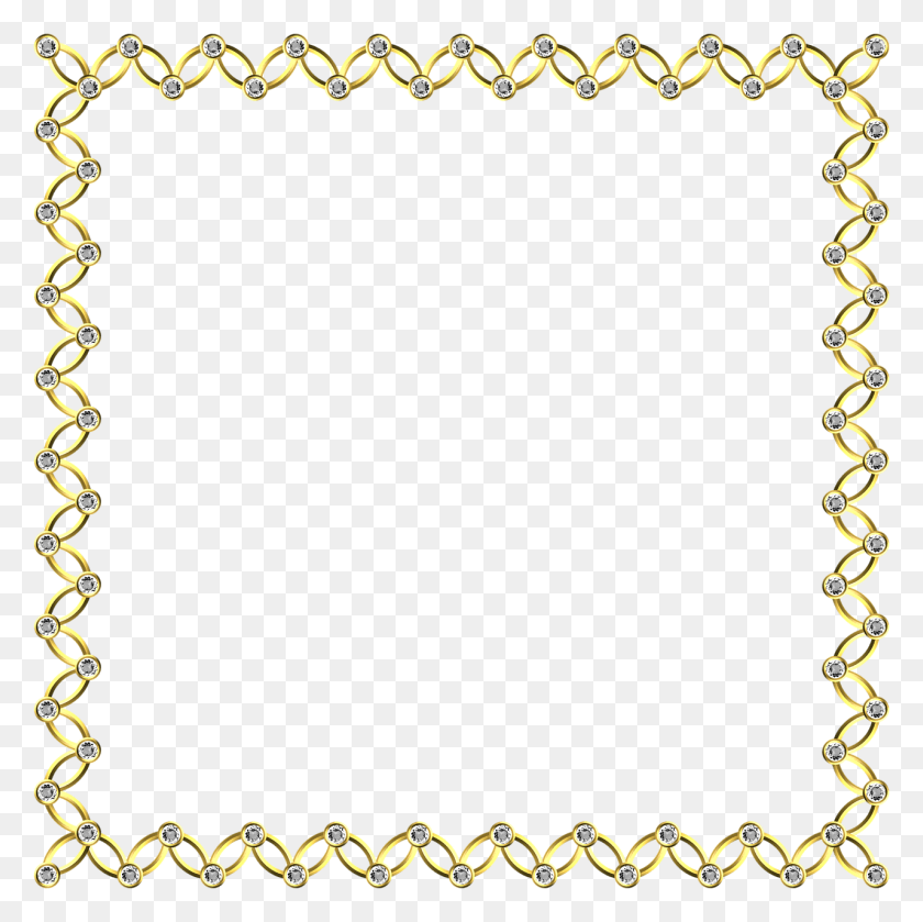 1280x1279 Gold Frame Square Circle, Chain, Hip, Bracelet Descargar Hd Png