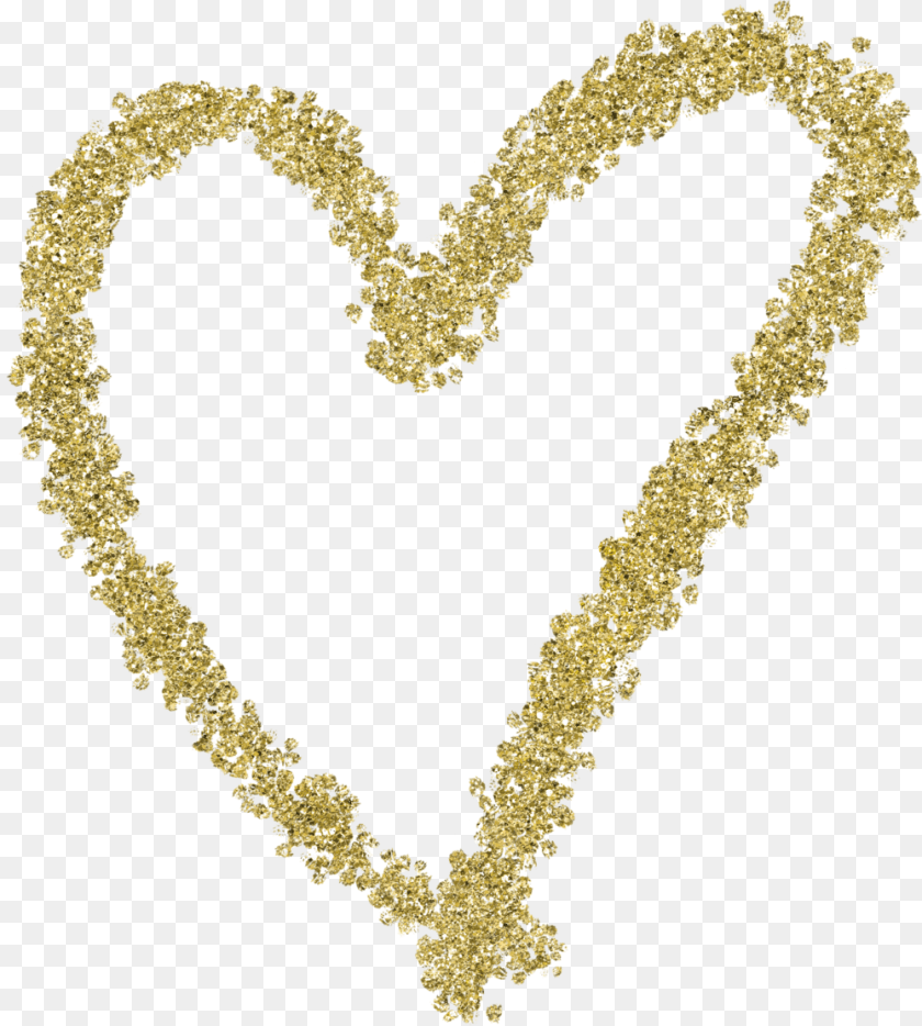 1000x1112 Gold Glitter Heart, Plant, Accessories, Jewelry, Necklace Transparent PNG