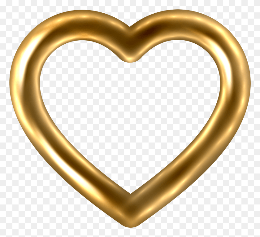 3922x3545 Gold Heart HD PNG Download